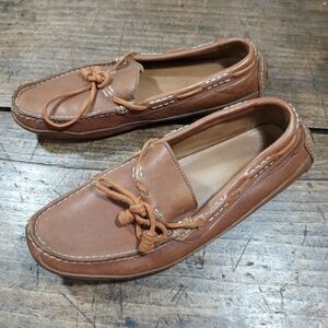 Tommy Bahama Mens Size 10 M Pompai Driving Loafers Brown Leather Slip On Shoes